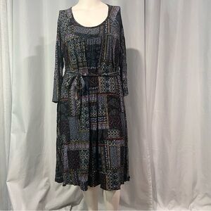 Multi color  dress  A-Line Scoop Neck Dress